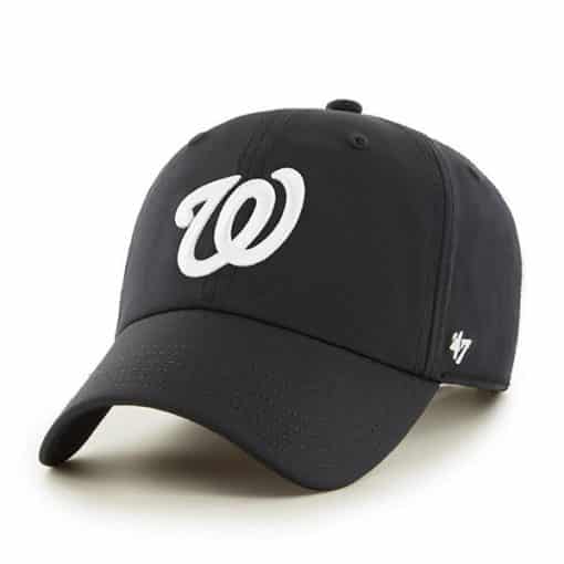Washington Nationals 47 Brand Black Trackster Clean Up Adjustable Hat