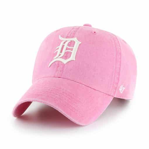 Detroit Tigers 47 Brand Pink Rose Summerland Clean Up Adjustable Hat