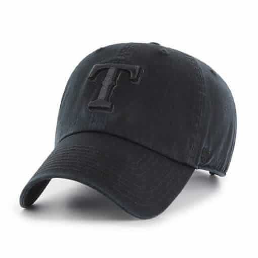 Texas Rangers 47 Brand All Black Clean Up Adjustable Hat