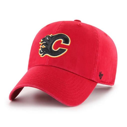 Calgary Flames 47 Brand Red Clean Up Adjustable Hat