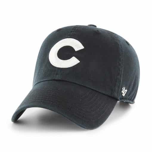 Chicago Cubs 47 Brand Black C Logo Clean Up Adjustable Hat