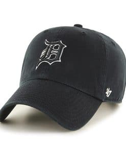 Detroit Tigers 47 Brand Black White Clean Up Adjustable Hat