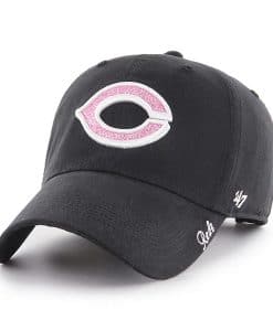 Cincinnati Reds Women's 47 Brand Black Miata Clean Up Adjustable Hat