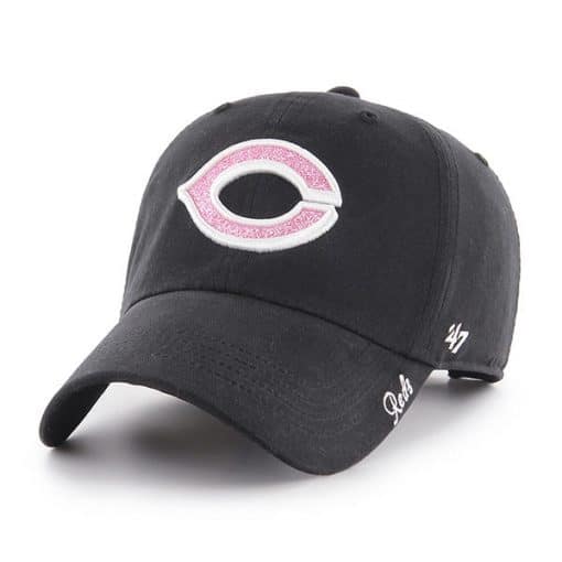 Cincinnati Reds Women's 47 Brand Black Miata Clean Up Adjustable Hat