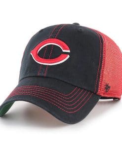 Cincinnati Reds 47 Brand Red Black Trawler Clean Up Adjustable Hat