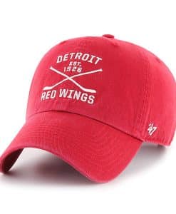 Detroit Red Wings 47 Brand Red Cross Sticks Adjustable Hat