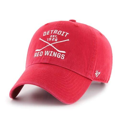 Detroit Red Wings 47 Brand Red Cross Sticks Adjustable Hat