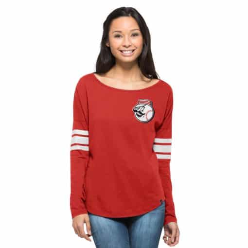 Cincinnati Reds Women's 47 Brand Red Pullover Long Sleeve Shirt