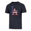 Los Angeles Dodgers Men’s 47 Brand Red White & Blue Club T-Shirt Tee