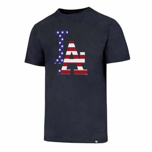 Los Angeles Dodgers Men’s 47 Brand Red White & Blue Club T-Shirt Tee