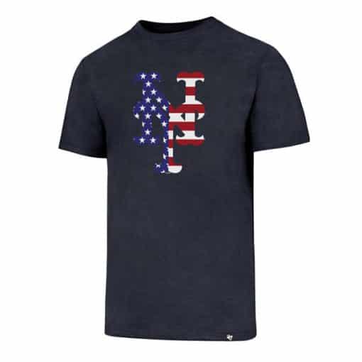 New York Mets Men’s 47 Brand Red White & Blue Club T-Shirt Tee