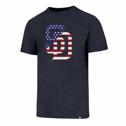 San Diego Padres Men's 47 Brand Red White & Blue Club T-Shirt Tee