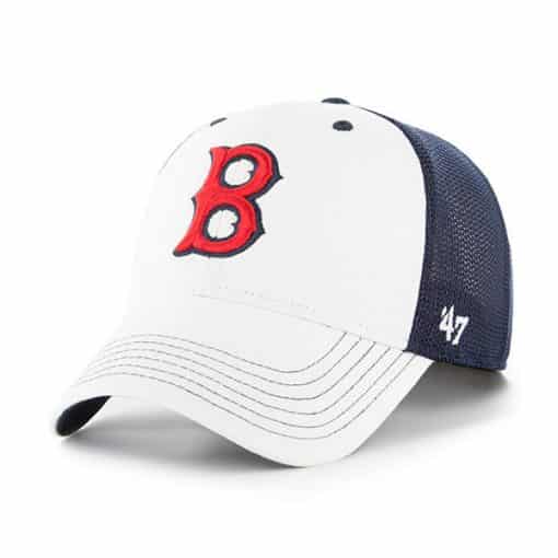 Boston Red Sox 47 Brand White Navy Contender Mesh Stretch Fit Hat