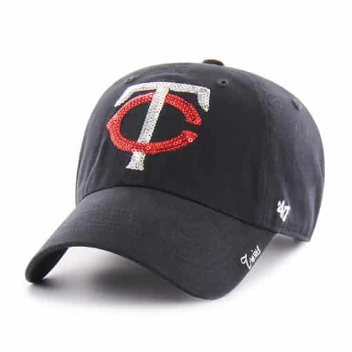 Minnesota Twins Women's 47 Brand Sparkle Navy Clean Up Hat