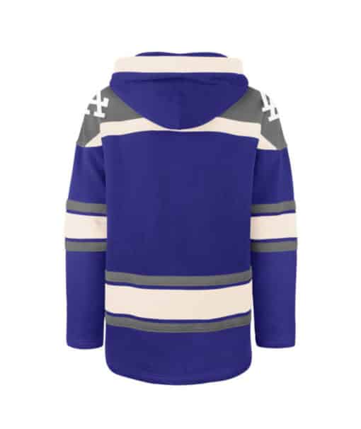 Los Angeles Dodgers Men's 47 Brand Blue Pullover Jersey Hoodie - Image 2