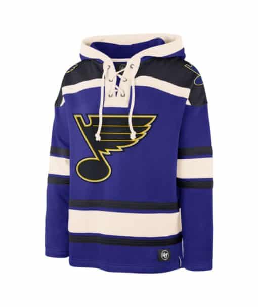 St. Louis Blues Men's 47 Brand Blue Pullover Jersey Hoodie