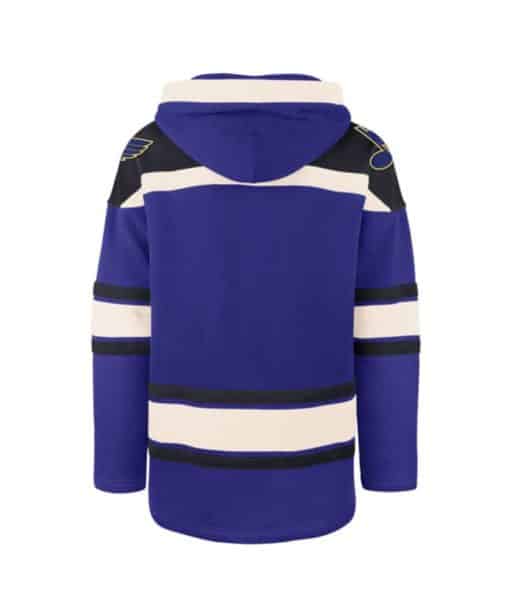 St. Louis Blues Men's 47 Brand Blue Pullover Jersey Hoodie - Image 2