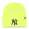 New York Yankees 47 Brand Neon Yellow Cuff Knit Hat