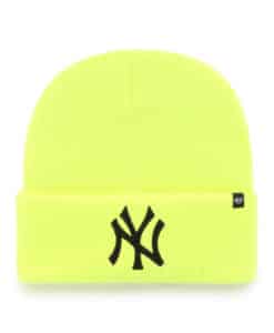 New York Yankees 47 Brand Neon Yellow Cuff Knit Hat