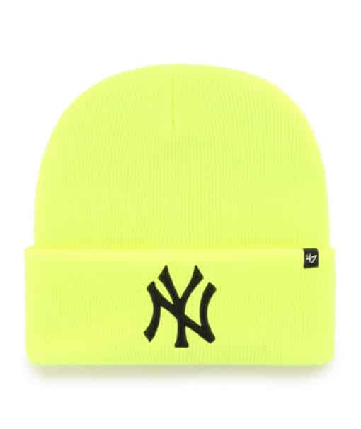 New York Yankees 47 Brand Neon Yellow Cuff Knit Hat