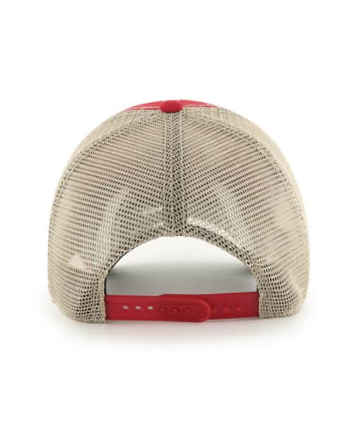 Cincinnati Reds 47 Brand Red Trawler Clean Up Khaki Mesh Snapback Hat - Image 2