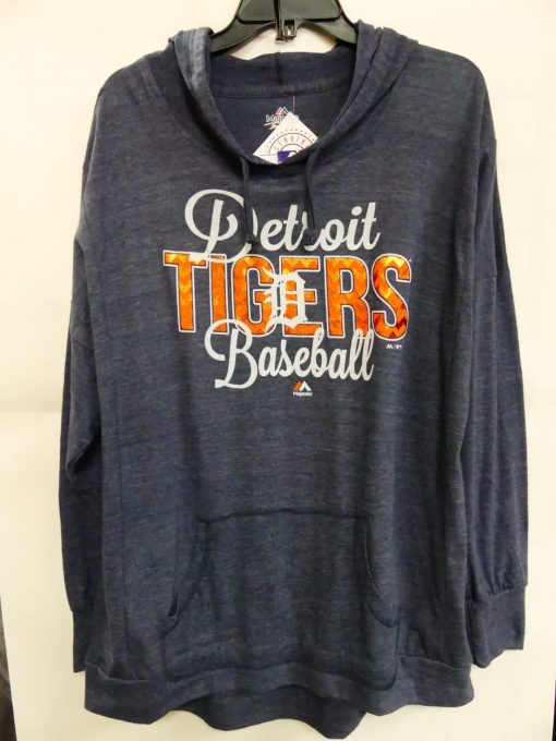 Detroit Tigers XL Women's Majestic Navy Baseball Hoodie