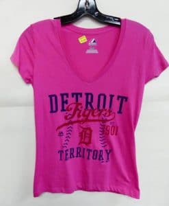 Detroit Tigers Small Women's Majestic Pink T-Shirt Tee