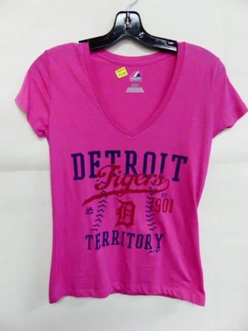 Detroit Tigers Small Women's Majestic Pink T-Shirt Tee