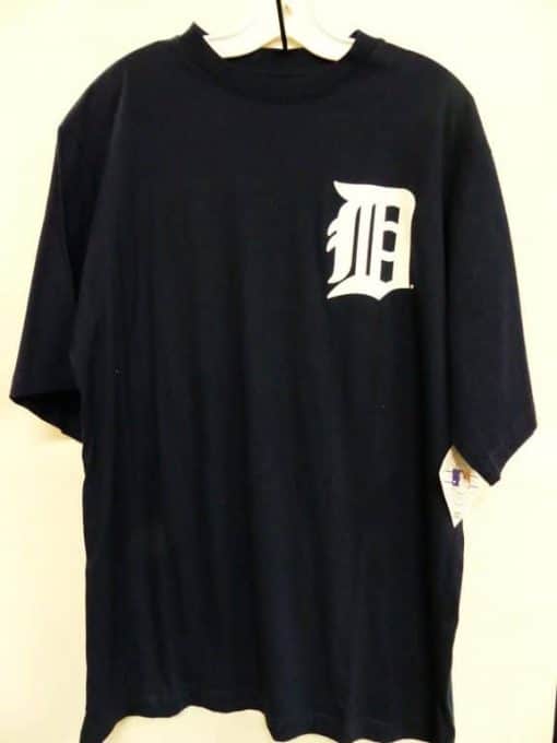 Detroit Tigers Majestic Navy LARGE TALL T-Shirt Tee
