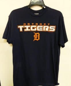 Detroit Tigers Navy Orange Logo T-Shirt Tee