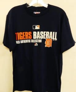 Detroit Tigers Majestic Navy MLB Orange D T-Shirt Tee