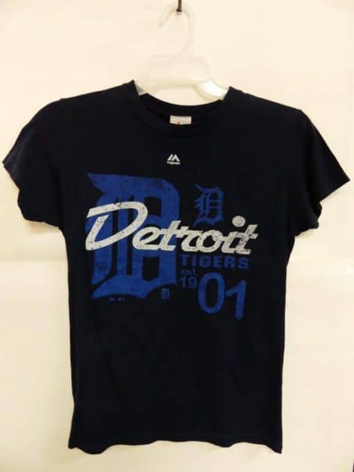 Detroit Tigers Women's Majestic Navy Est 1901 T-Shirt Tee