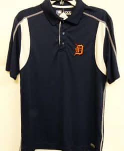 Detroit Tigers Majestic Navy Orange Logo Dri-Fit Polo Shirt