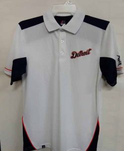 Detroit Tigers Majestic White Navy Polo Shirt