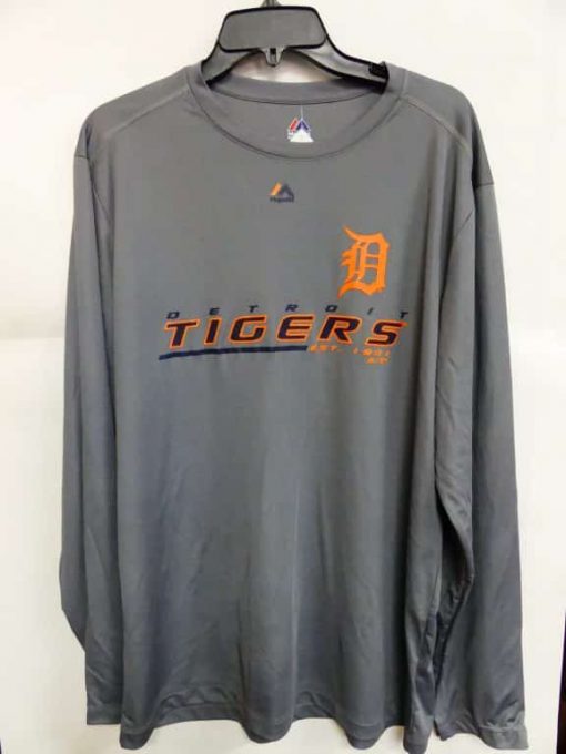 Detroit Tigers Majestic Gray Long Sleeve Shirt