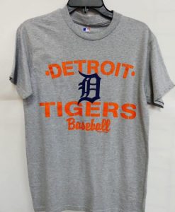 Detroit Tigers Gray Orange Baseball T-Shirt Tee