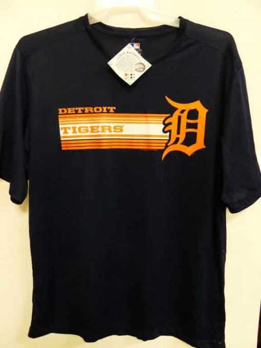 Detroit Tigers Navy Laser D Logo T-Shirt Tee