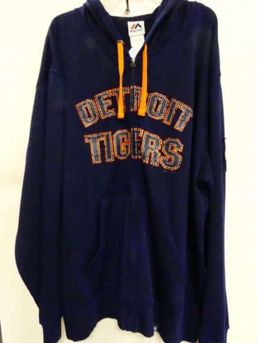 Detroit Tigers Navy Orange Tigers Full Zip Up Hoodie