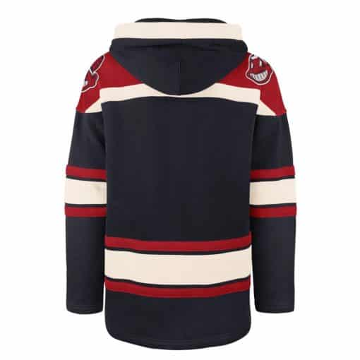 Cleveland Indians Men's 47 Brand Navy Pullover Jersey Hoodie - Image 2