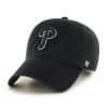 Philadelphia Phillies 47 Brand Black White Logo Clean Up Adjustable Hat