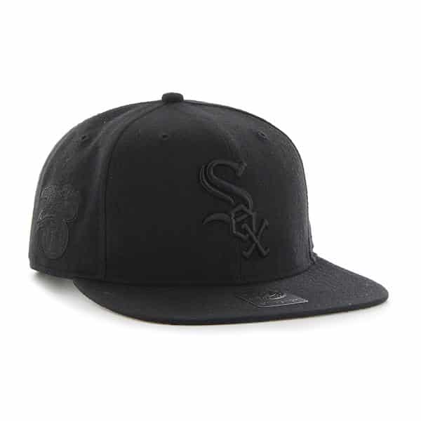 Chicago White Sox 47 Brand All Black Sure Shot Snapback Hat