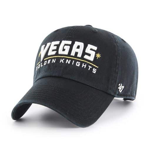 Vegas Golden Knights 47 Brand Script Black Clean Up Adjustable Hat