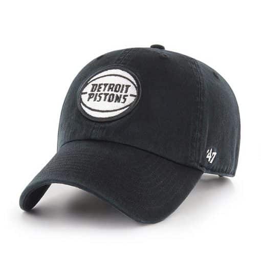 Detroit Pistons 47 Brand Black Clean Up Adjustable Hat