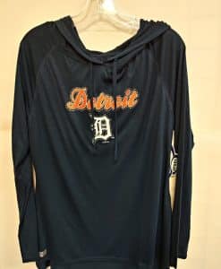 Detroit Tigers Women's Navy Long Sleeve Bling Tee