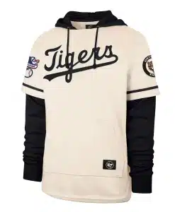 Detroit Tigers Men's 47 Brand Cooperstown Cream Shortstop Pullover Hoodie