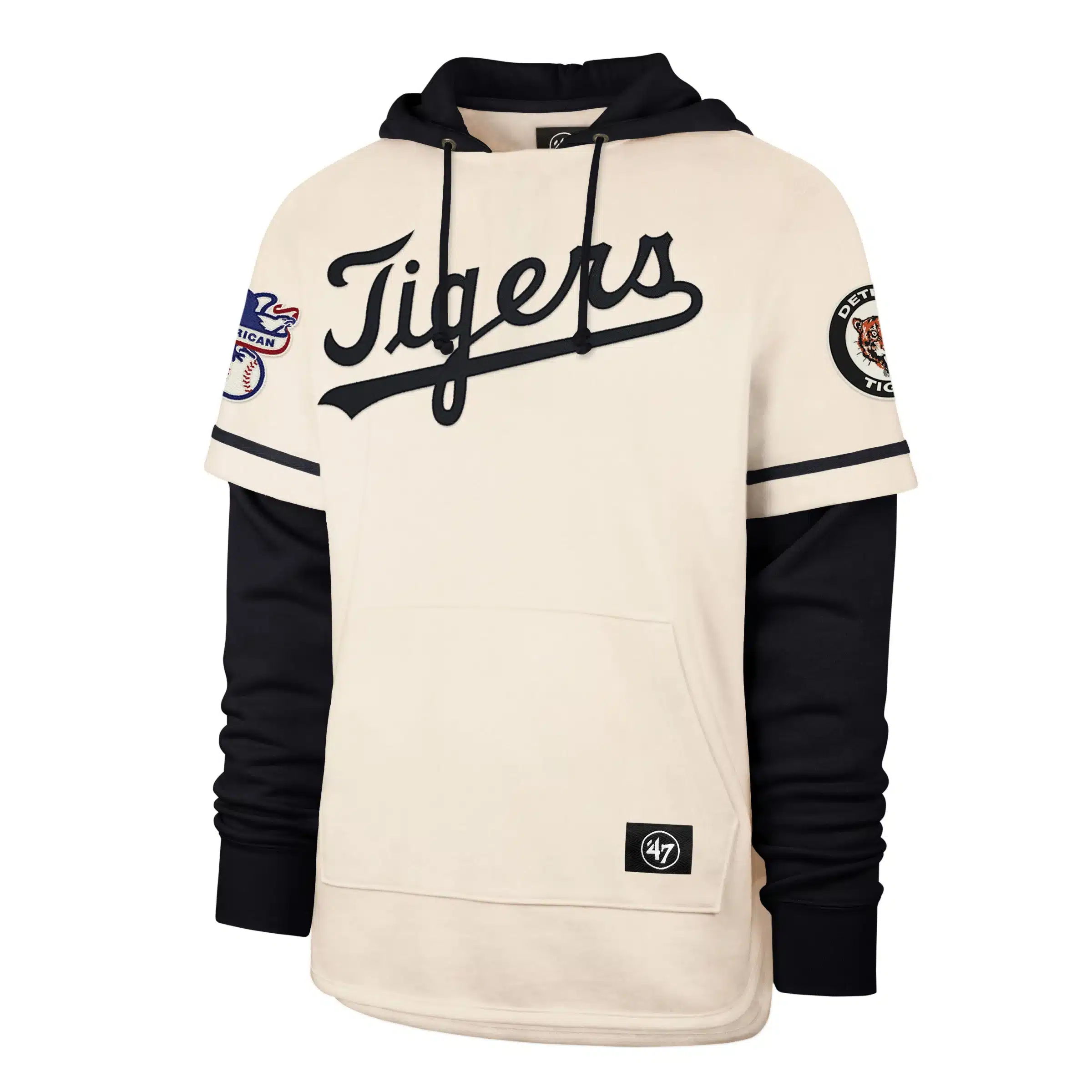 Detroit Tigers Men's 47 Brand Cooperstown Cream Shortstop Pullover Hoodie