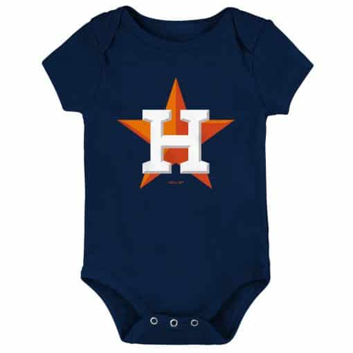 Houston Astros Baby Navy Blue Orange White Logo Onesie Creeper