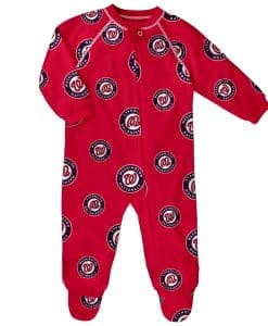 Washington Nationals Baby Red Raglan Zip Up Sleeper Coverall