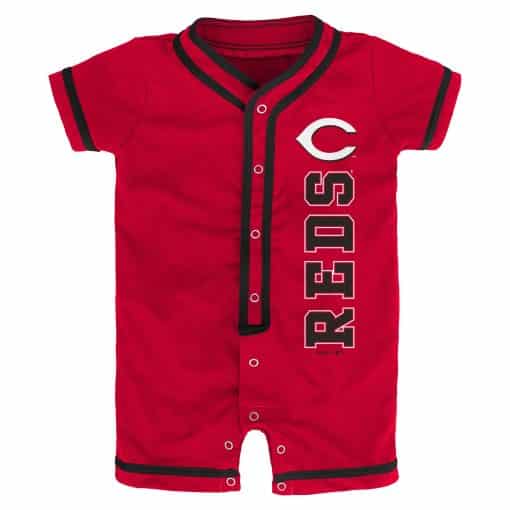 Cincinnati Reds Baby Game Ready Red Button Up Romper Coverall