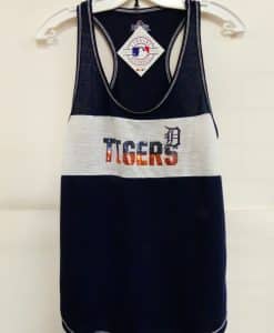 Detroit Tigers Navy White Sequin Tank Tank